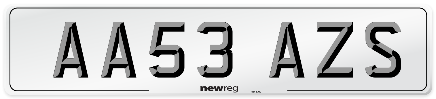AA53 AZS Number Plate from New Reg